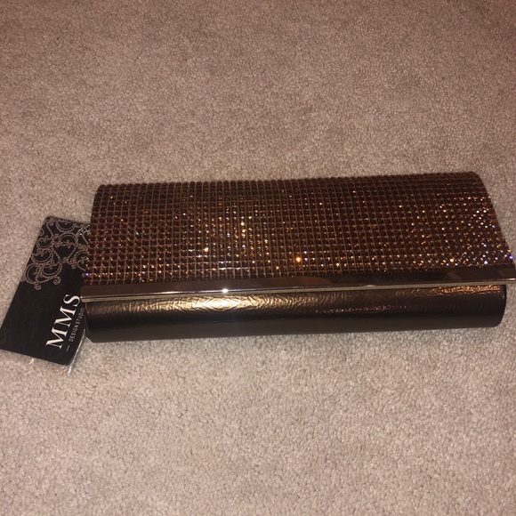 NWOT Brown Evening Clutch, perfect condition - Picture 3 of 5